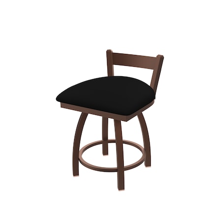 Holland Bar Stool Co 18" Low Back Swivel Vanity Stool, Bronze Finish, Black Vinyl Seat 82118BZBlkVinyl